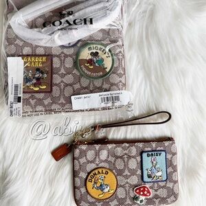 Bundle of Coach Jacquard Disney Wristlet and Kitt Messenger Crossbody